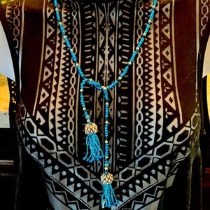 Beaded lariat necklace. Hand made one of a kind.